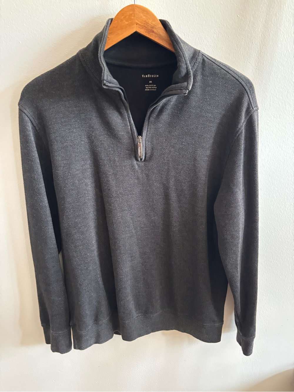 Van Heusen Men's Dark Charcoal Half-Zip Sweater
